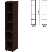 Шкаф (стеллаж) "Приоритет", 360х420х2000 мм, 4 полки, венге, К-932, К-932 венге - Премиум Сервис