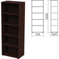 Шкаф (стеллаж) "Приоритет", 720х420х2000 мм, 4 полки, венге, К-934, К-934 венге - Премиум Сервис