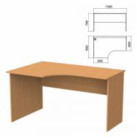 Стол письменный эргономичный "Бюджет" 1360х900х740 мм, левый, груша ароза, 402662-336 - Премиум Сервис