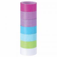 Клейкие WASHI-ленты для декора "ПАСТЕЛЬ", 7 холодных цветов, 15 мм х 3 м, рисовая бумага, ОСТРОВ СОКРОВИЩ, 661701 - Премиум Сервис