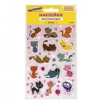 Наклейки зефирные "Котята", многоразовые, 10х15 см, ЮНЛАНДИЯ, 661787 - Премиум Сервис