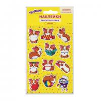 Наклейки зефирные "Корги", многоразовые, 10х15 см, ЮНЛАНДИЯ, 661791 - Премиум Сервис