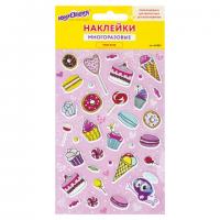 Наклейки зефирные "Сладости", многоразовые, 10х15 см, ЮНЛАНДИЯ, 661800 - Премиум Сервис