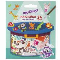 Наклейки из EVA "Зверушки", 24 штуки, ассорти, ЮНЛАНДИЯ, 662686 - Премиум Сервис