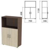 Шкаф полузакрытый "Канц", 700х350х1130 мм, цвет венге/дуб молочный (КОМПЛЕКТ) - Премиум Сервис