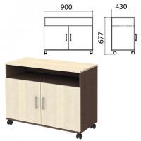 Тумба для оргтехники "Канц", 900х430х677 мм, 2 двери, цвет венге/дуб молочный (КОМПЛЕКТ) - Премиум Сервис