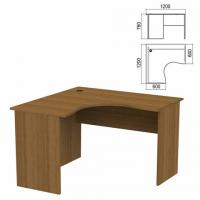 Стол компактный "Арго", 1200х1200х760 мм, левый, орех (КОМПЛЕКТ) - Премиум Сервис