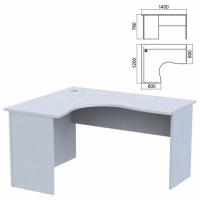 Стол компактный "Арго", 1400х1200х760 мм, левый, серый (КОМПЛЕКТ) - Премиум Сервис