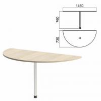 Стол приставной полукруг "Арго", 1460х730х760 мм, ясень шимо/опора хром (КОМПЛЕКТ) - Премиум Сервис