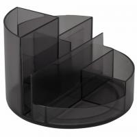 Подставка-органайзер BRAUBERG ROUND, 6 отделений, 130х130х90 мм, черная, 238101, ОР01 - Премиум Сервис