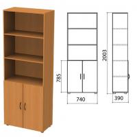 Шкаф полузакрытый "Фея", 740х390х2000 мм, цвет орех милан (КОМПЛЕКТ) - Премиум Сервис
