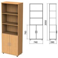 Шкаф полузакрытый "Монолит", 740х390х2050 мм, цвет бук бавария (КОМПЛЕКТ) - Премиум Сервис