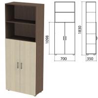 Шкаф полузакрытый "Канц", 700х350х1830 мм, цвет венге/дуб молочный (КОМПЛЕКТ) - Премиум Сервис