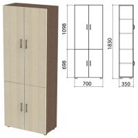 Шкаф закрытый "Канц", 700х350х1830 мм, цвет венге/дуб молочный (КОМПЛЕКТ) - Премиум Сервис