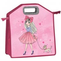 Папка-сумка ЮНЛАНДИЯ, 1 отделение, фетровые ручки, 34х30х11 см, "Girl and dog", 270997 - Премиум Сервис