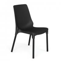 Стул для столовых, кафе, дома SHT-S75, черный металлический каркас, пластик черный - Премиум Сервис