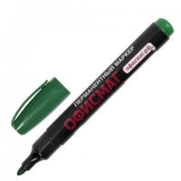 Маркер перманентный ОФИСМАГ, ЗЕЛЕНЫЙ, круглый наконечник, 3 мм, с клипом, 151200 - Премиум Сервис