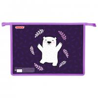 Папка для тетрадей ПИФАГОР А4, 1 отделение, картон/пластик, на молнии, Happy bear, 272126 - Премиум Сервис