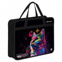 Папка на молнии с ручками BRAUBERG А4, 1 отделение, пластик, 80 мм, Butterfly catcher, 272165 - Премиум Сервис