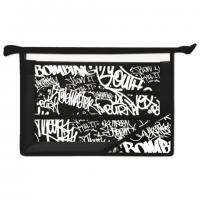 Папка для труда BRAUBERG А4, 2 отделения, пластик, молния сверху, органайзер, Graffiti, 272215 - Премиум Сервис