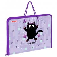 Папка для труда на молнии с ручками ПИФАГОР А4, 1 отд., пластик, органайзер, Falling cat, 272226 - Премиум Сервис