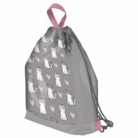 Мешок для обуви ЮНЛАНДИЯ с ручками, боковой карман на молнии, 46х36 см, Kitties, 272407 - Премиум Сервис