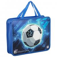 Папка на молнии с ручками ЮНЛАНДИЯ А4, 1 отделение, пластик, 80 мм, Football, 272158 - Премиум Сервис