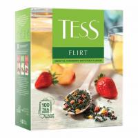 Чай TESS "Flirt" зеленый с клубникой и персиком, 100 пакетиков в конвертах по 1,5 г, 1476-09 - Премиум Сервис