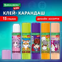 Клей-карандаш "Anime" 15 г, BRAUBERG KIDS, ассорти, 272472 - Премиум Сервис