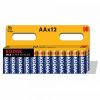 Батарейки алкалиновые "пальчиковые" КОМПЛЕКТ 12 шт KODAK Max Super Alkaline, АА (LR6,, Б0008961 - Премиум Сервис