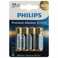 Батарейки алкалиновые "пальчиковые" КОМПЛЕКТ 4 шт PHILIPS Premium Alkaline, АА (LR6,2, Б0062753 - Премиум Сервис
