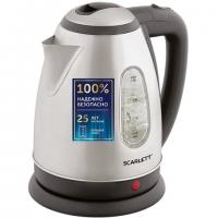 Чайник SCARLETT SC-EK21S88, 1,8л, 2200Вт, закрытый нагревательный элемент, стальной - Премиум Сервис
