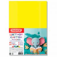 Картон цветной А4 немелованный, 5 листов, 5 цветов, ПИФАГОР, 200х290 мм, 116629 - Премиум Сервис