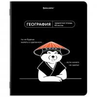 Тетрадь предметная МЕМЫ 48 л., TWIN-лак, ГЕОГРАФИЯ, клетка, подсказ, BRAUBERG, 405100 - Премиум Сервис
