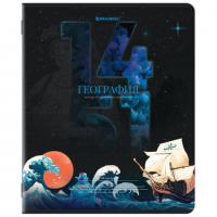 Тетрадь предметная ДАТЫ 48 л., TWIN-лак, ГЕОГРАФИЯ, клетка, подсказ, BRAUBERG, 405126 - Премиум Сервис