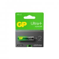 Батарейки КОМПЛЕКТ 2 шт., GP Ultra Plus G-Tech, AA (LR6), алкалиновые, пальчиковые, 15AUPA21-2CRSB2 - Премиум Сервис