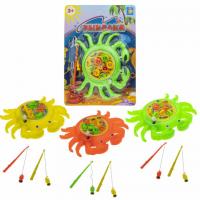 Игра-рыбалка "КРАБИК С РЫБКАМИ", механическая, 8 рыбок, 2 удочки, АССОРТИ, 3 вида, 1TOY, Т52137 - Премиум Сервис