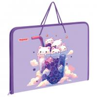 Папка для труда на молнии с ручками ПИФАГОР А4, 1 отделение, пластик, органайзер, Bubble tea, 273387 - Премиум Сервис