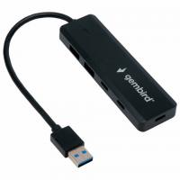 Хаб USB 3.1, 2хUSB, 2хType-C, с доп. пит. (Type-C), кабель USB 19 см, черный, GEMBIRD UHB-C415 - Премиум Сервис