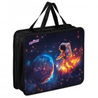 Папка на молнии с ручками ЮНЛАНДИЯ А4, 1 отделение, пластик, 80 мм, Space explorer, 273365 - Премиум Сервис