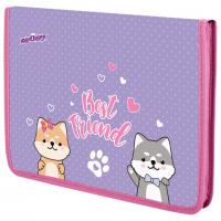 Папка для труда на молнии ЮНЛАНДИЯ А4, 1 отделение, откидная планка, органайзер, Best fellows, 273392 - Премиум Сервис