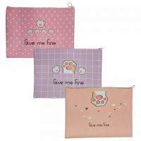 Папка для тетрадей ПИФАГОР А4, 1 отделение, ПВХ, на молнии, ассорти Pawesome, 32x23 см, 273829 - Премиум Сервис