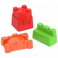 Формочки для песка "Крепость", набор 3 шт, размер единицы 9,5x8,5x2 см, НОРДПЛАСТ, ш/, 81 - Премиум Сервис