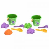 Набор для игр в песке: ведерко, совочек, грабельки, 2 формочки "Ассорти", НОРДПЛАСТ,, 181 - Премиум Сервис