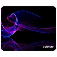 Коврик для мыши SONNEN "NEON WAVE" резина+ткань, 250х200х2мм, 513958 - Премиум Сервис