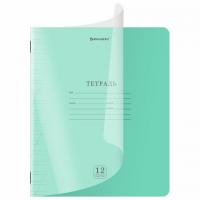 Тетрадь обложка пластик (прозрачный) 12л. косая линия, BRAUBERG Smart Cover, ЗЕЛЕНАЯ, 405021 - Премиум Сервис