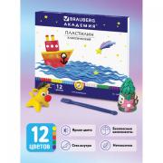 Пластилин классический BRAUBERG "АКАДЕМИЯ", 12 цветов, 240 г, со стеком, картонная упаковка, 103256 - Премиум Сервис