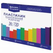 Пластилин классический BRAUBERG "АКАДЕМИЯ ХИТ", 36 цветов, 720 г, стек, ВЫСШЕЕ КАЧЕСТВО, 106425 - Премиум Сервис