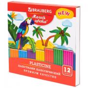 Пластилин классический BRAUBERG "МАГИЯ ЦВЕТА NEW", 12 цветов, 240 г, стек, ВЫСШЕЕ КАЧЕСТВО, 106426 - Премиум Сервис