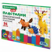 Пластилин классический BRAUBERG KIDS, 36 цветов, 720 г, стек, ВЫСШЕЕ КАЧЕСТВО, 106438 - Премиум Сервис